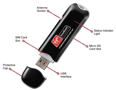 Huawei E169 from Virgin Australia with antenna connector