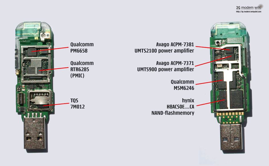 ZTE MF 628 dismantled chip layout